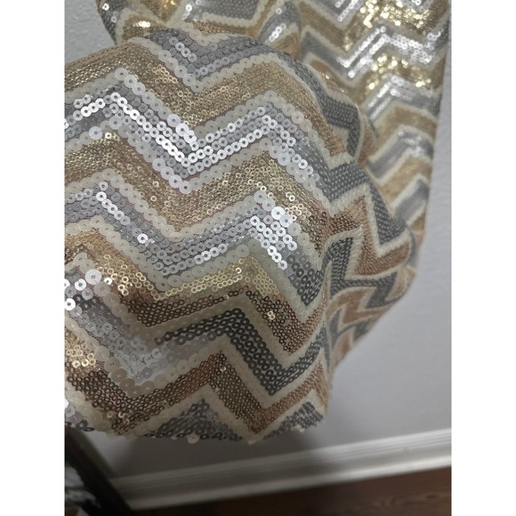 Forever 21 Chevron Sequin Cami Dress Mini Strappy Back - Picture 2 of 9